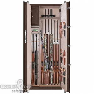 Оружейный сейф BS-969 BM EL PS-300 Lux (фото со снятыми полочками в узкой секции)