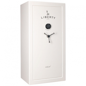 Сейф Liberty Colonial 23WTP-BC F. Цвет — жемчужно белый автомобильный глянец. Фурнитура — черный хром.