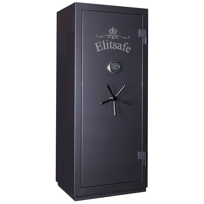 Сейф ElitSafe 3166 EL M Flock Steel — закрытый.