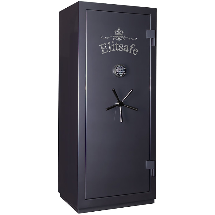 Сейф ElitSafe 3166 EL M Flock Steel — закрытый.