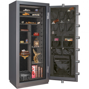 Сейф ElitSafe 3166 BME M Flock Platinum — без ложементов, с полками.