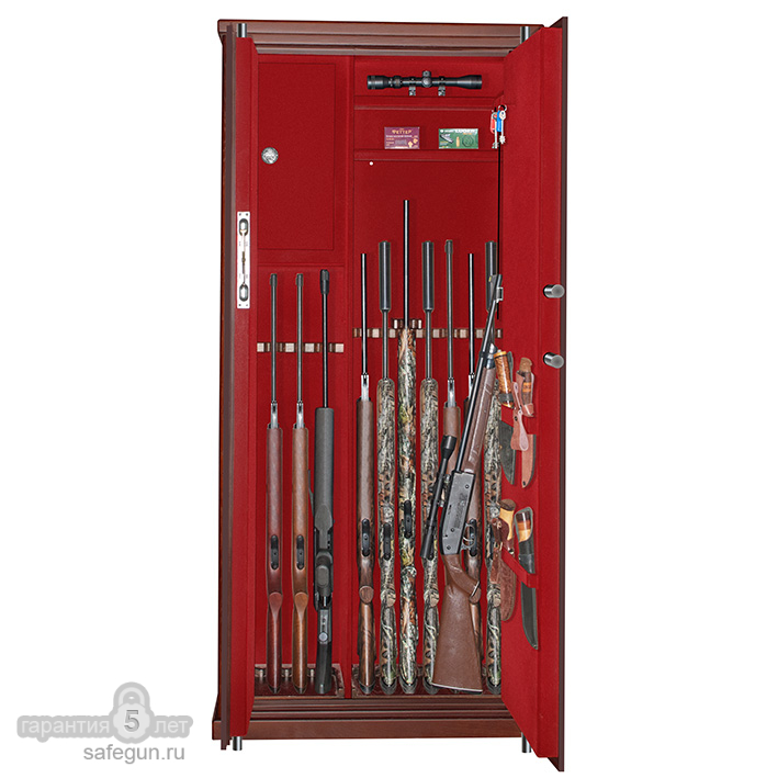 Сейф ArmWood 969/12 NNP EL Flock (со снятыми полками, +4 ствола)