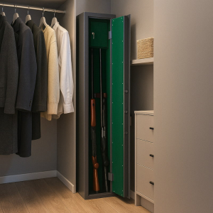 Оружейный сейф Меткон СО-3 в интерьере.